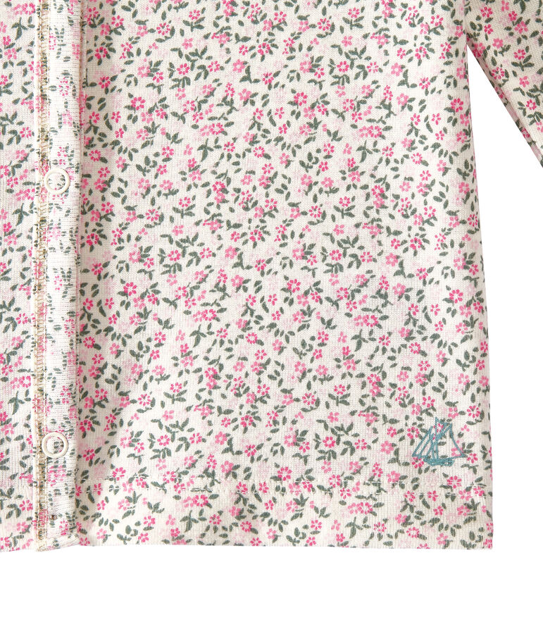 Cardigan bambina stampato bianco/multicolore