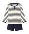 Pigiama per bambino 3 pezzi beige COQUILLE/blu SMOKING