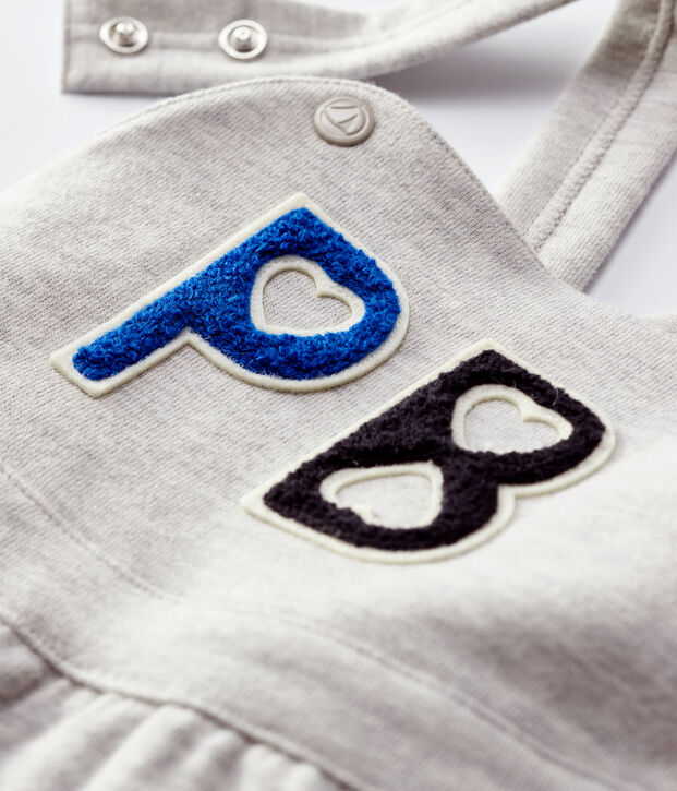 Salopette in felpa beb&egrave;. grigio