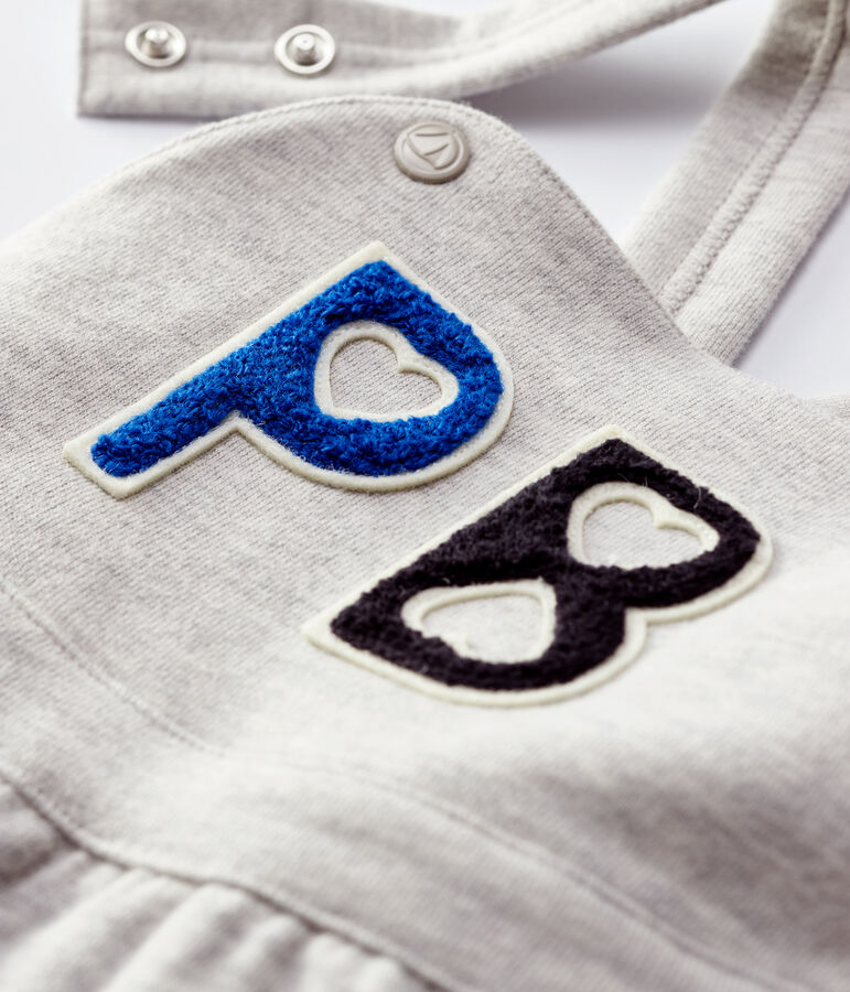 Salopette in felpa beb&egrave;. grigio BELUGA CHINE