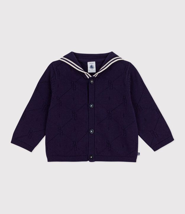 Cardigan con colletto alla marinara in cotone traforato neonato SOIR