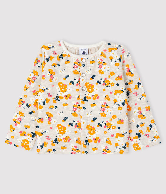 Cardigan bebè femmina in tubique beige MONTELIMAR/bianco MULTICO