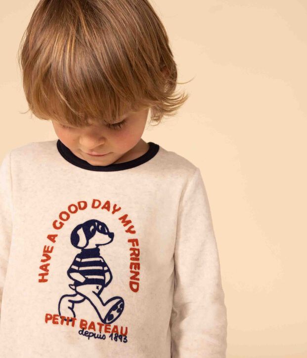 Pigiama bambino unisex in ciniglia blu/multicolore