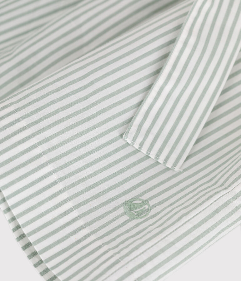 Gonna in cotone a righe bambina verde/bianco