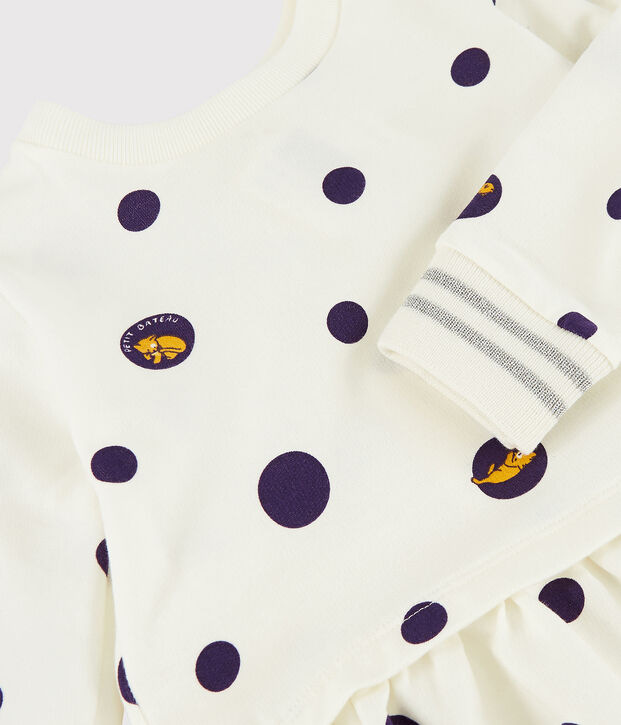 Abito a maniche lunghe da beb&egrave; femmina bianco/multicolore