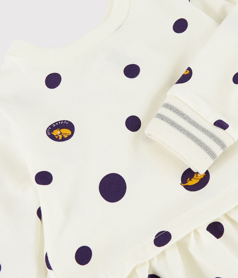 Abito a maniche lunghe da beb&egrave; femmina bianco/multicolore