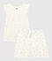 Pigiama corto con soli bambina in cotone bianco MARSHMALLOW/ ORGE