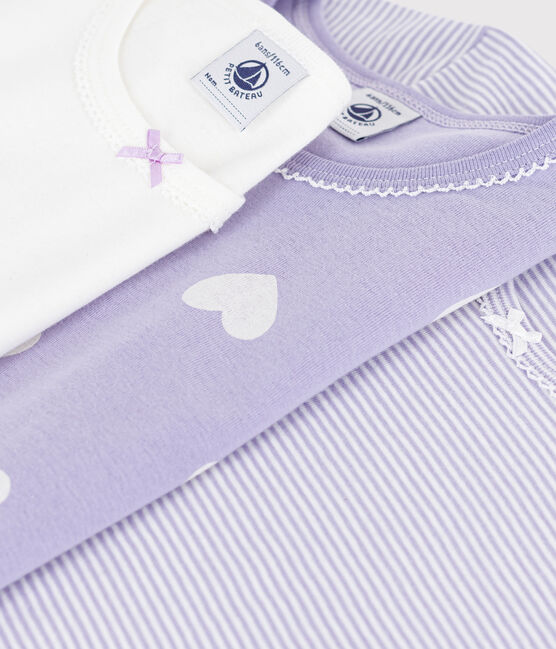 Set di T-ahirt a maniche corte in cotone con cuori stampati bambina variante 1