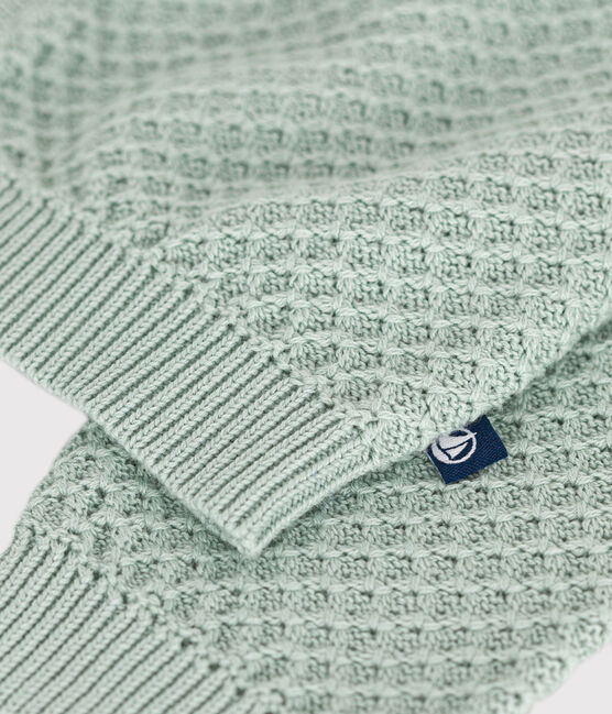 Cardigan in tricot di cotone bebè verde HERBIER