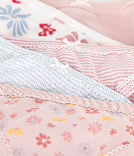 Confezione da 5 slip a fiori bambino in cotone variante 1