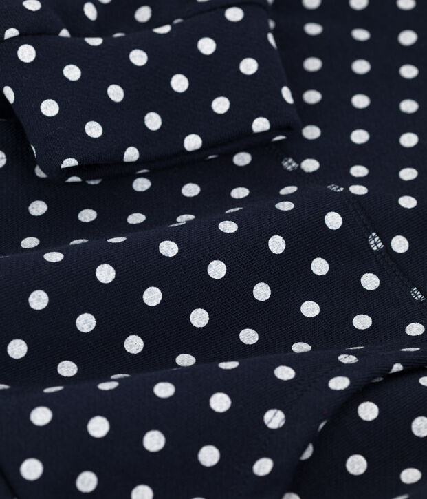 Felpa con cappuccio bambina blu/ecru