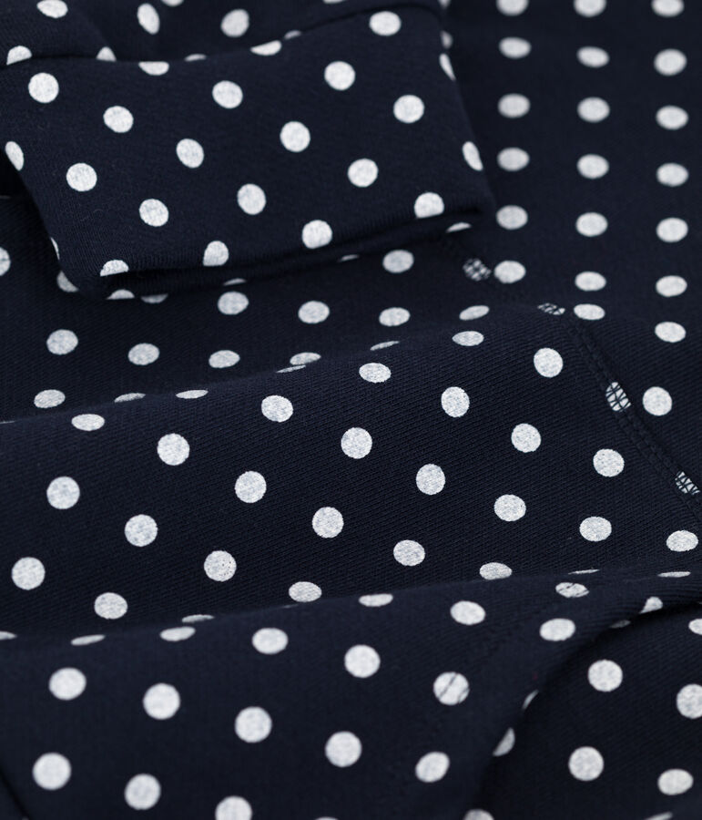 Felpa con cappuccio bambina blu/ecru