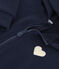 Maglia con cappuccio e cerniera in tessuto felpato bambina blu SMOKING