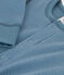 Tutina lunga bebè in maglia a costine blu ROVER