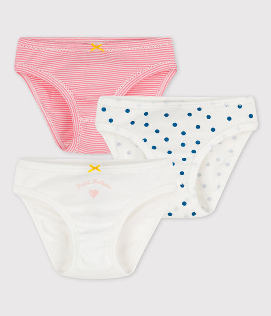 Confezione da 3 mutandine bambina a cuori in cotone variante 1