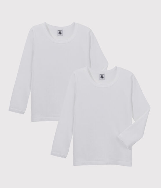 Confezione da 2 t-shirt a manica lunga bianche ragazza variante 1