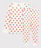 Pigiama bambina/bambino fantasia grafica in cotone biologico bianco MARSHMALLOW/ SPICY