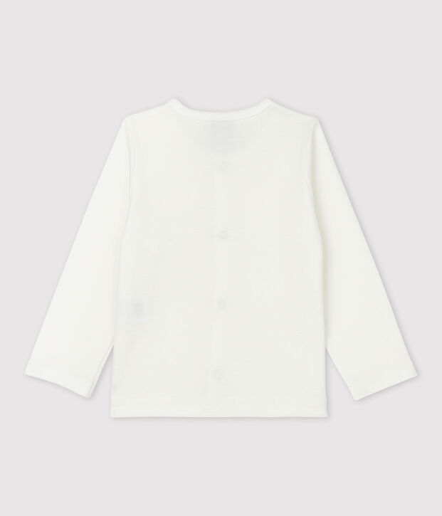 Cardigan per beb&egrave; in cotone bianco