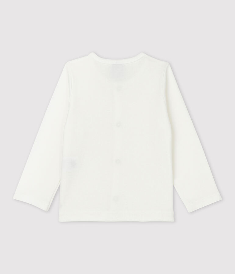 Cardigan per beb&egrave; in cotone bianco MARSHMALLOW