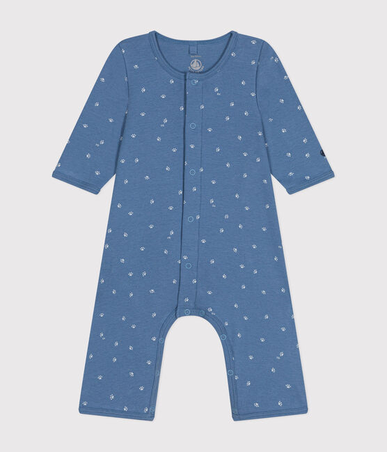 Bodyjama senza piedi in cotone blu BEACH/ MARSHMALLOW
