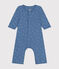 Bodyjama senza piedi in cotone blu BEACH/ MARSHMALLOW