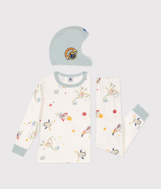 Pigiama bambino travestimento in cotone con motivo spazio bianco MARSHMALLOW/bianco MULTICO