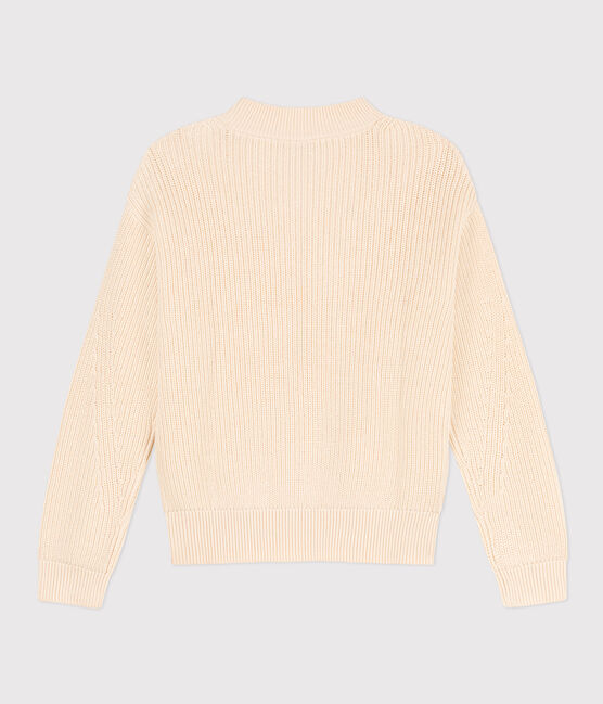 Maglione a costa inglese in cotone donna ecru AVALANCHE