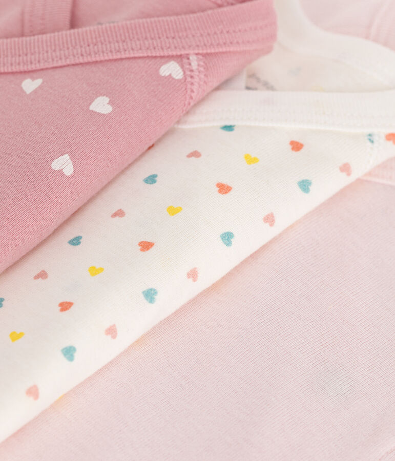 Set da 3 body incrociati a maniche lunghe in cotone fantasia neonato variante 1