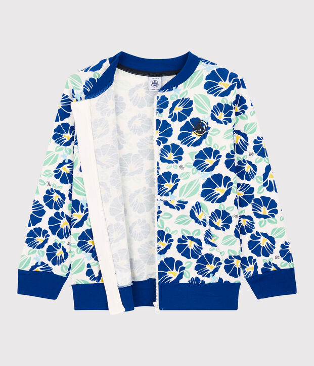Cardigan in cotone bambino bianco/multicolore