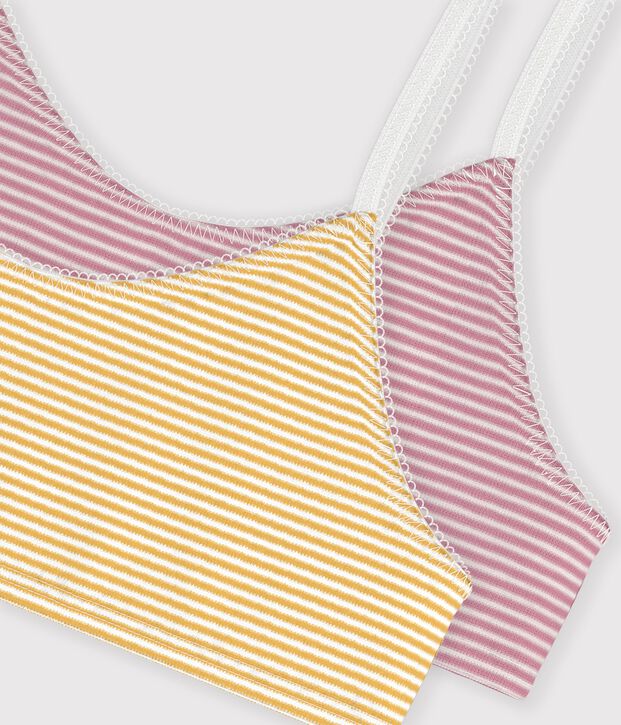 Set di brassi&egrave;re bambina in cotone a righe multicolore