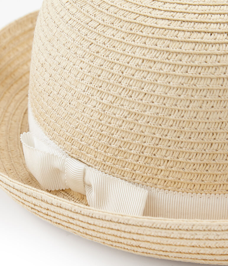 Cappello di paglia bambina rosa