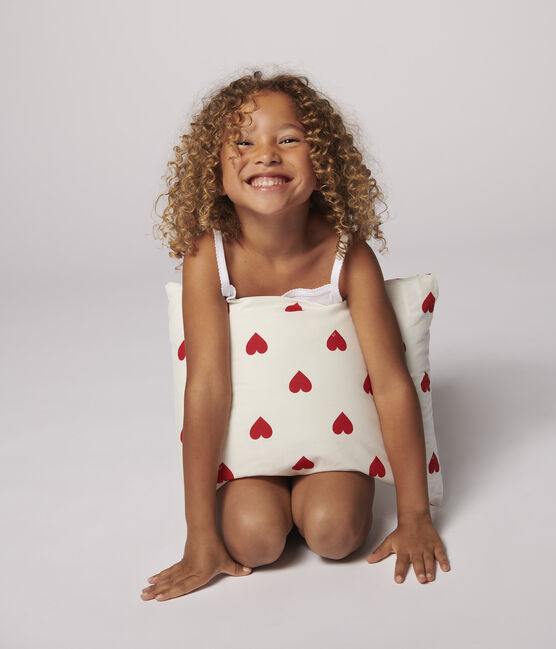 Cuscino cuore rosso in popeline bianco MARSHMALLOW/rosso TERKUIT