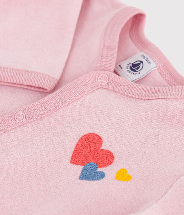 Pigiama in ciniglia tinta unita neonato rosa