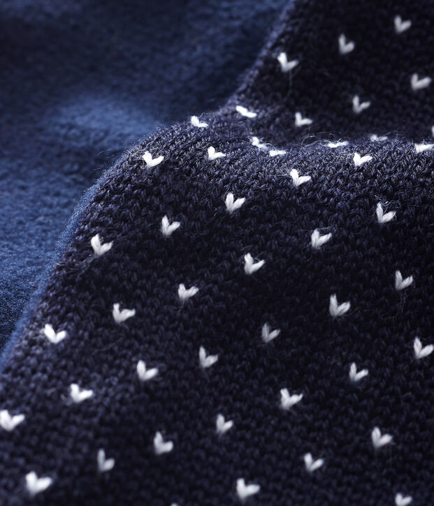 Sciarpa beb&egrave; unisex foderata in pile blu/bianco