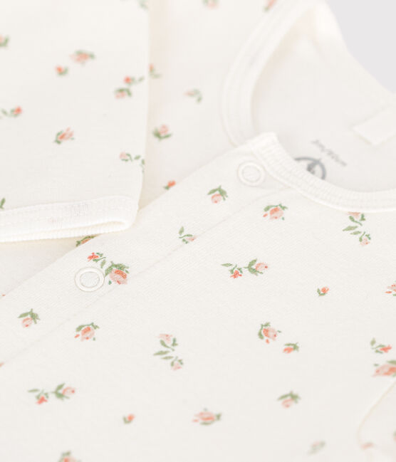 Bodyjama senza piedini in cotone neonato bianco MARSHMALLOW/bianco MULTICO