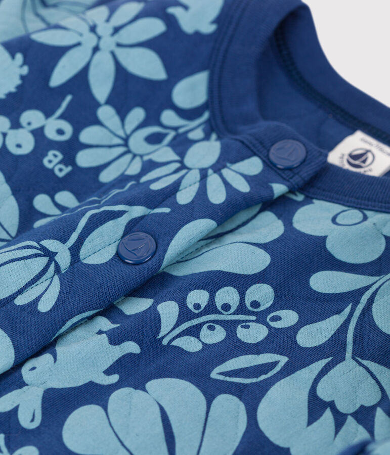 Cardigan in tubique trapuntato stampato bambina blu/blu