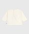 T-shirt a maniche lunghe in cotone con motivo gatto neonato ecru MILK