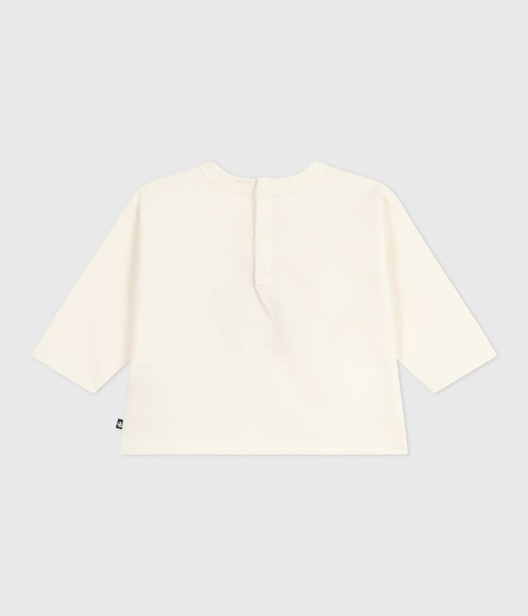 Maglietta a maniche lunghe in cotone per neonati ecru