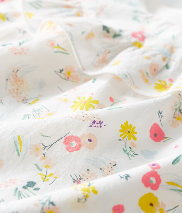 Tutina corta beb&egrave; femmina in fantasia bianco/multicolore