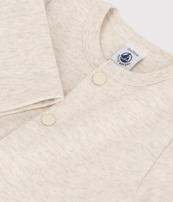 Cardigan a tinta unita in jersey spesso per neonati beige MONTELIMAR CHINE