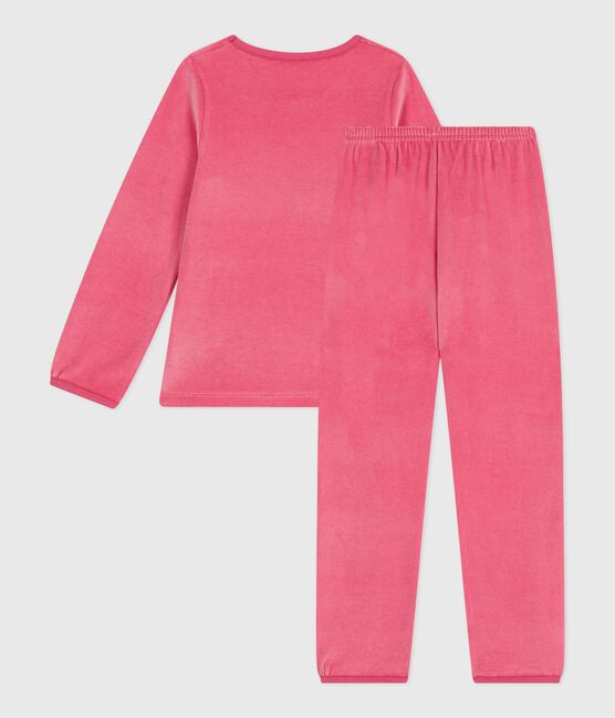 Pigiama in ciniglia bambina rosa PEONIA