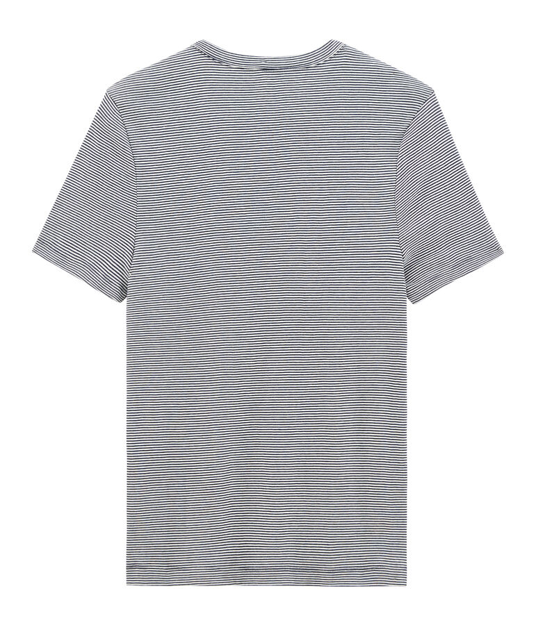 T-shirt manica corta iconica uomo girocollo blu SMOKING/bianco MARSHMALLOW