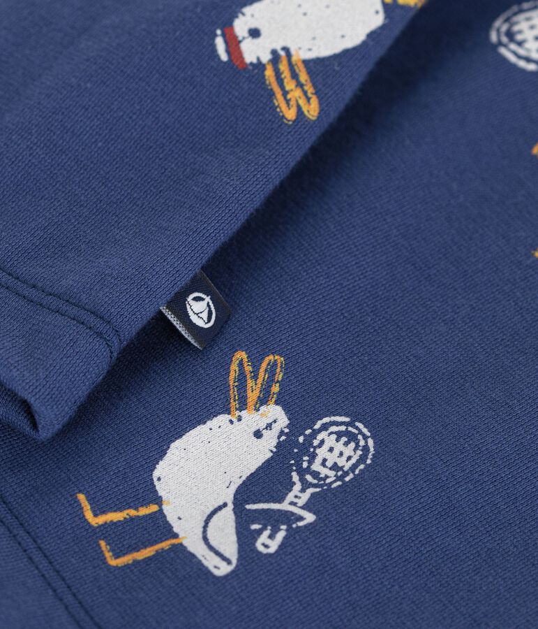 T-shirt a maniche corte in cotone con gabbiani stampati bambino blu/multicolore