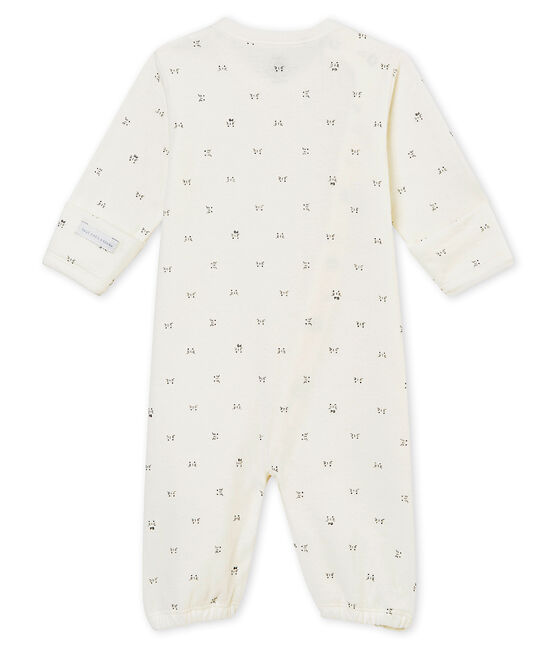Combisac per bebé unisex in tubique stampato bianco MARSHMALLOW/nero NOIR
