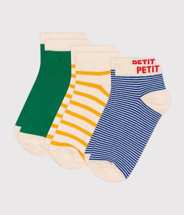 3 paia di calze in cotone bambino multicolore
