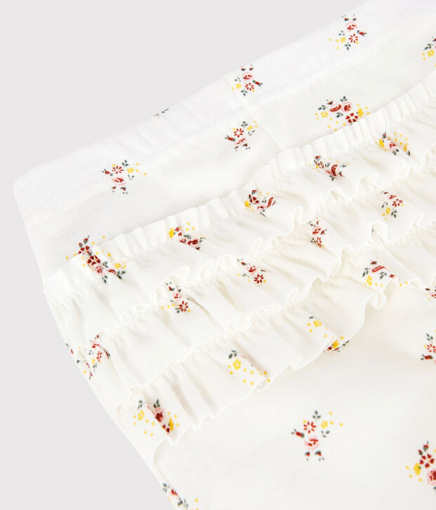 Leggins fantasia in cotone beb&egrave; femmina bianco/multicolore