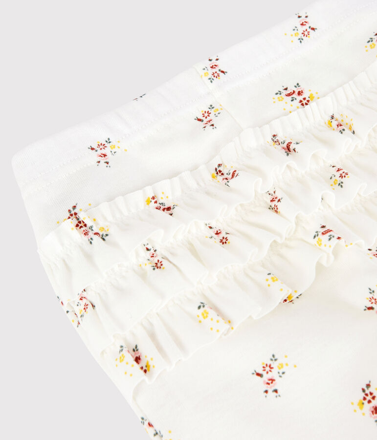 Leggins fantasia in cotone beb&egrave; femmina bianco/multicolore