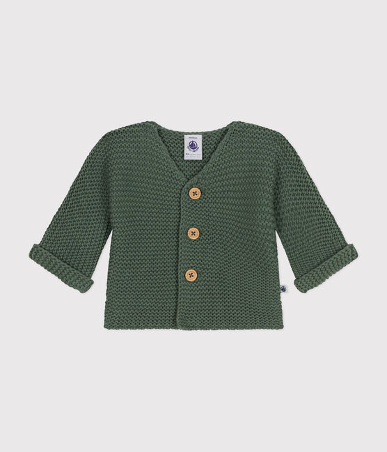 Cardigan in tricot a punto legaccio per bebè verde CROCO