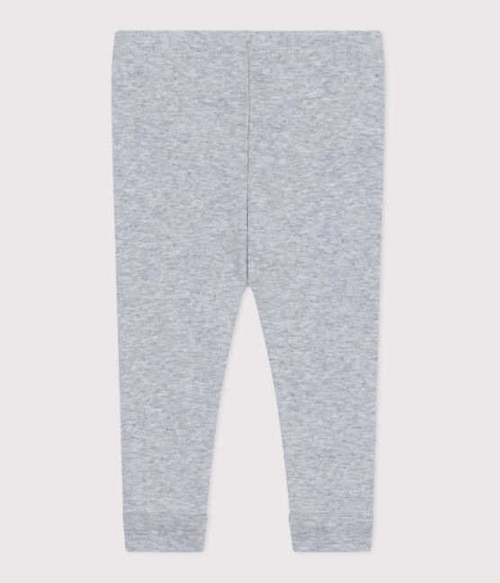 Leggings in cotone tinta unita neonato grigio FUMEE CHINE