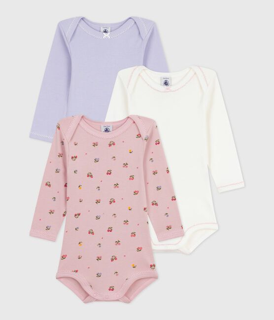 Set di body a maniche lunghe in cotone con stampa a fiori neonato variante 1